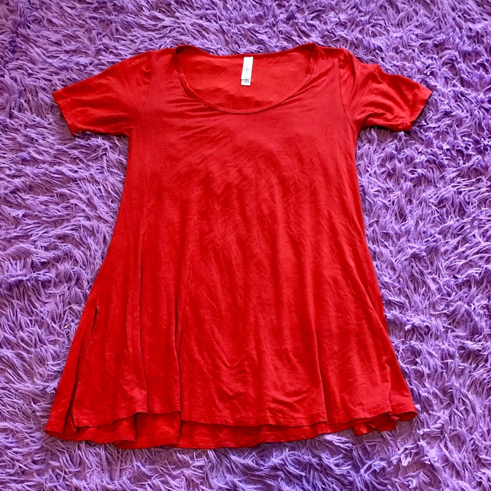 XXS Bright Orange Red LuLaRoe Perfect T - GUC